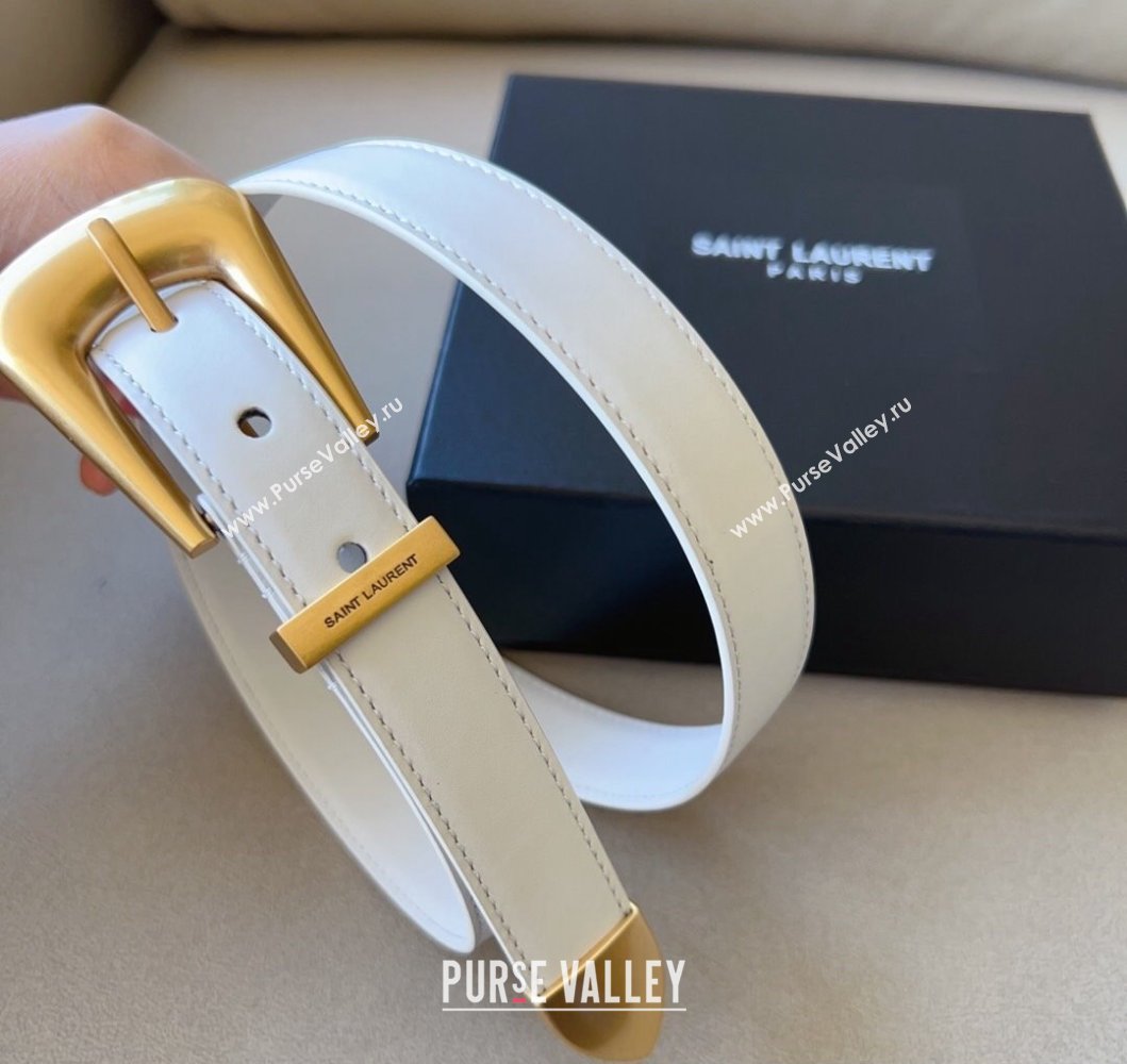 Saint Laurent Width 2.5cm folk buckle belt in smooth leather 756414 06 (99belt-231228y39)