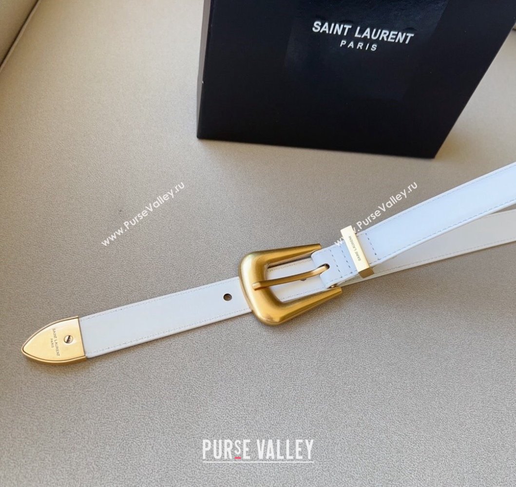 Saint Laurent Width 2.5cm folk buckle belt in smooth leather 756414 06 (99belt-231228y39)