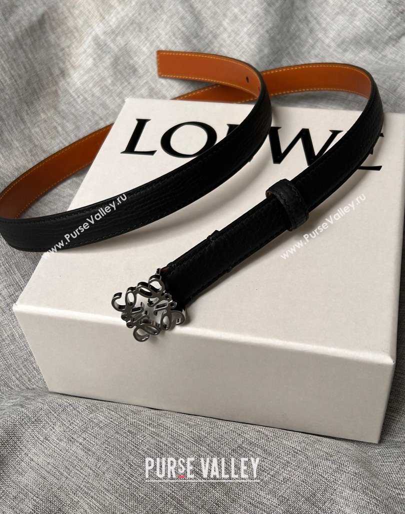 Loewe Width 2cm Anagram belt in pebble grain calfskin 05 (99belt-23122715)