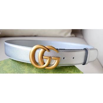 Gucci Width 4cm GG Marmont wide belt 400593 Silver/Gold lame leather (99belt-231228p92)