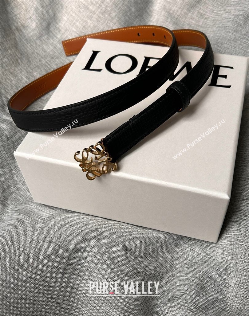 Loewe Width 2cm Anagram belt in pebble grain calfskin 06 (99belt-23122716)