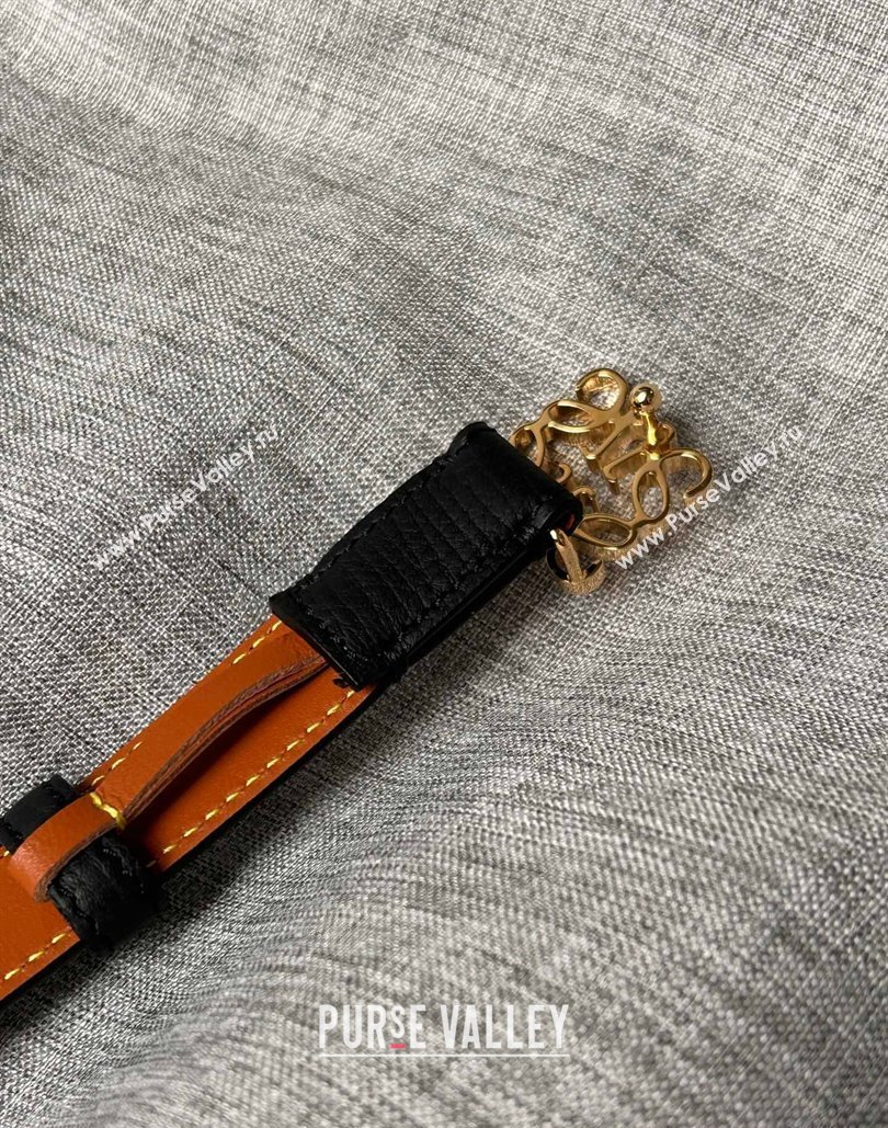 Loewe Width 2cm Anagram belt in pebble grain calfskin 06 (99belt-23122716)