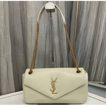 Saint Laurent calypso Bag in plunged lambskin 734153 Vintage White (nana-24011065)