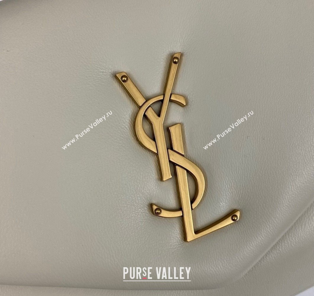 Saint Laurent calypso Bag in plunged lambskin 734153 Vintage White (nana-24011065)