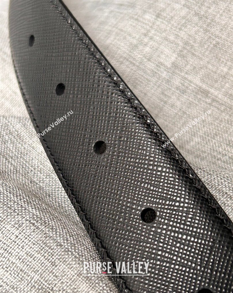 Prada Width 3.4cm Saffiano leather belt 240102 15 (99belt-231228p15)