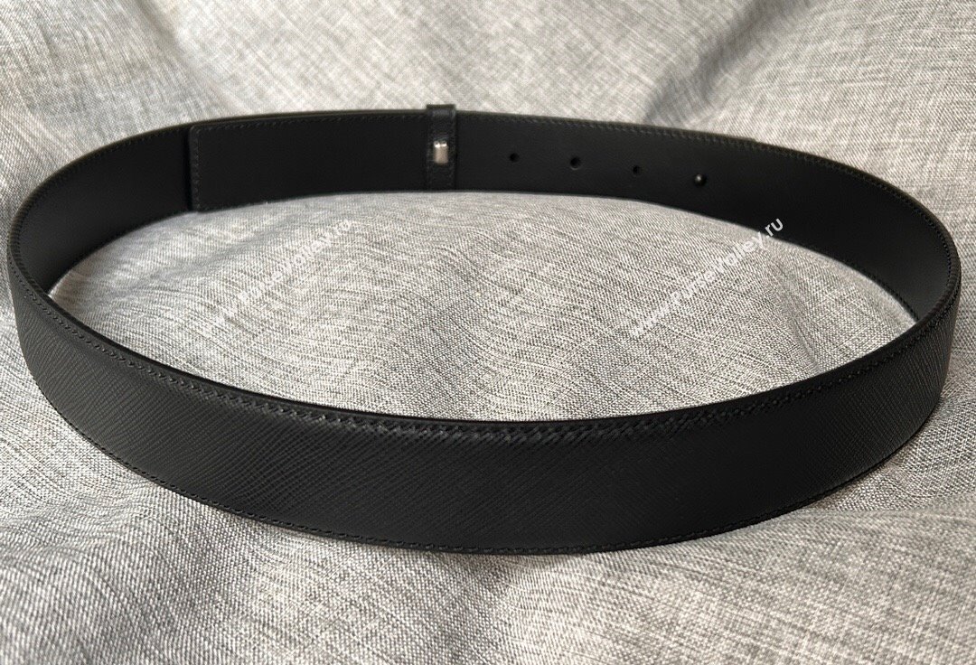 Prada Width 3.4cm Saffiano leather belt 240102 15 (99belt-231228p15)