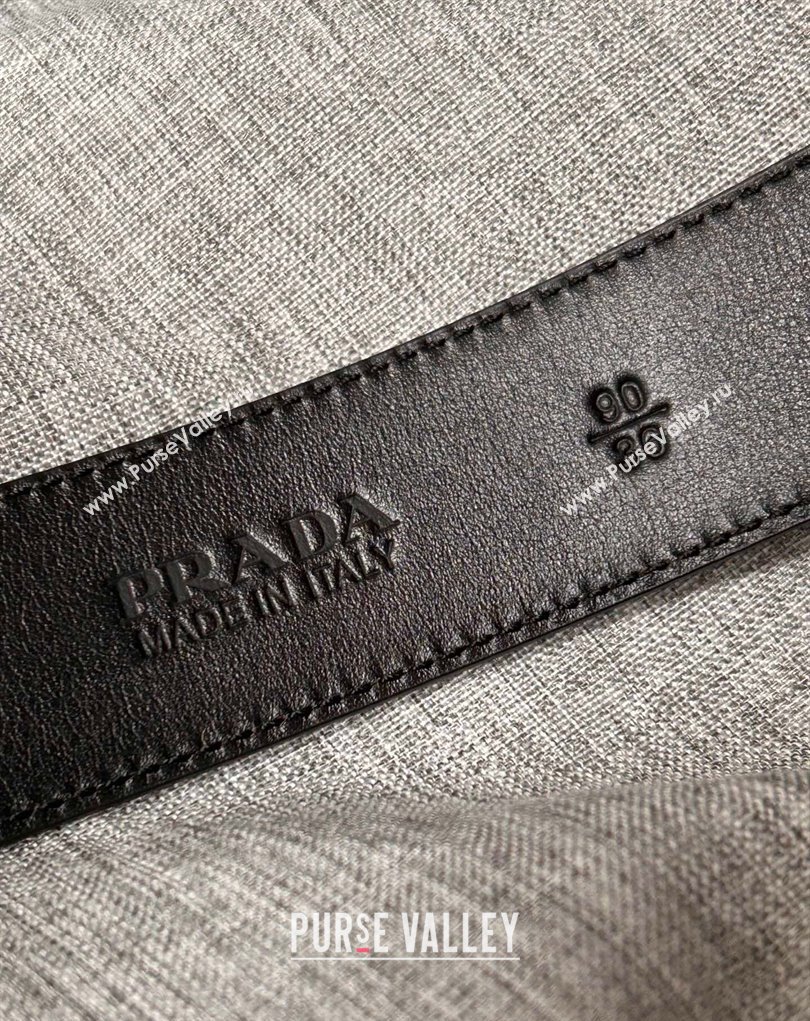 Prada Width 3.4cm Saffiano leather belt 240102 15 (99belt-231228p15)