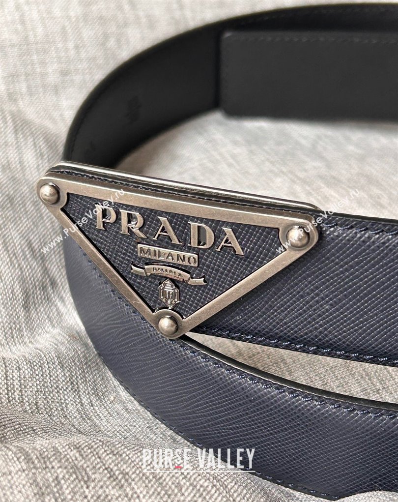 Prada Width 3.4cm Saffiano leather belt 240102 16 (99belt-231228p16)