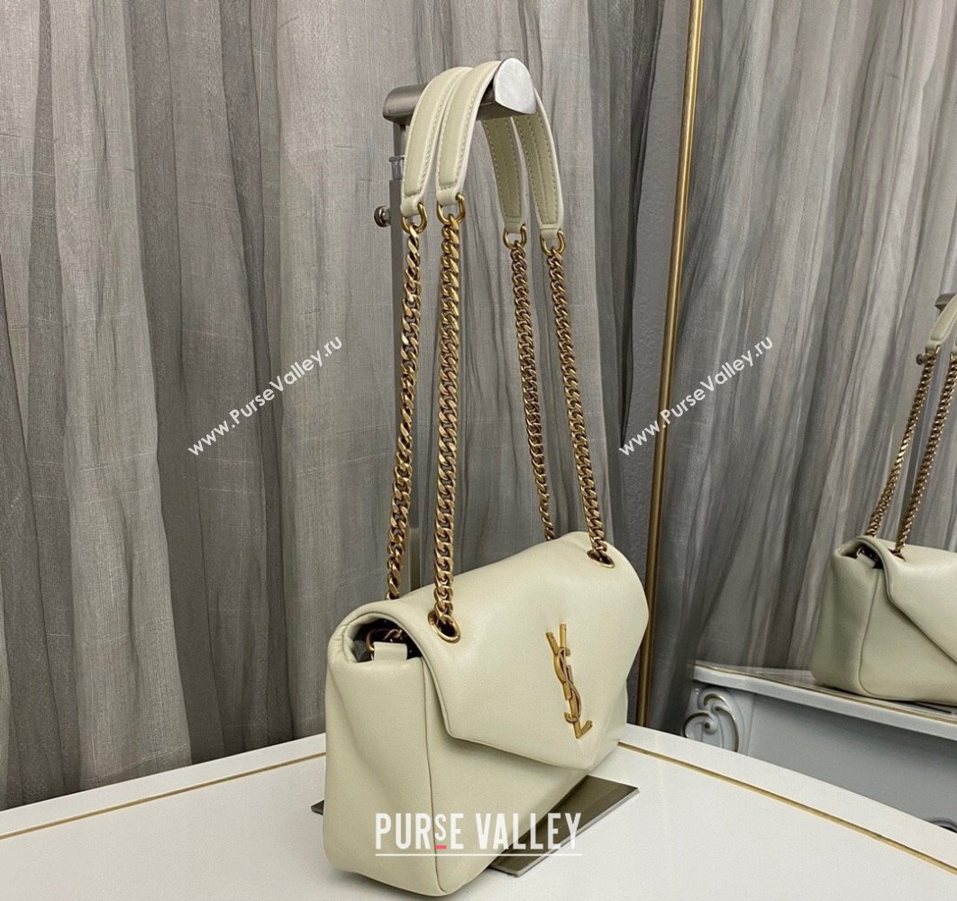 Saint Laurent calypso Bag in plunged lambskin 734153 Vintage White (nana-24011065)