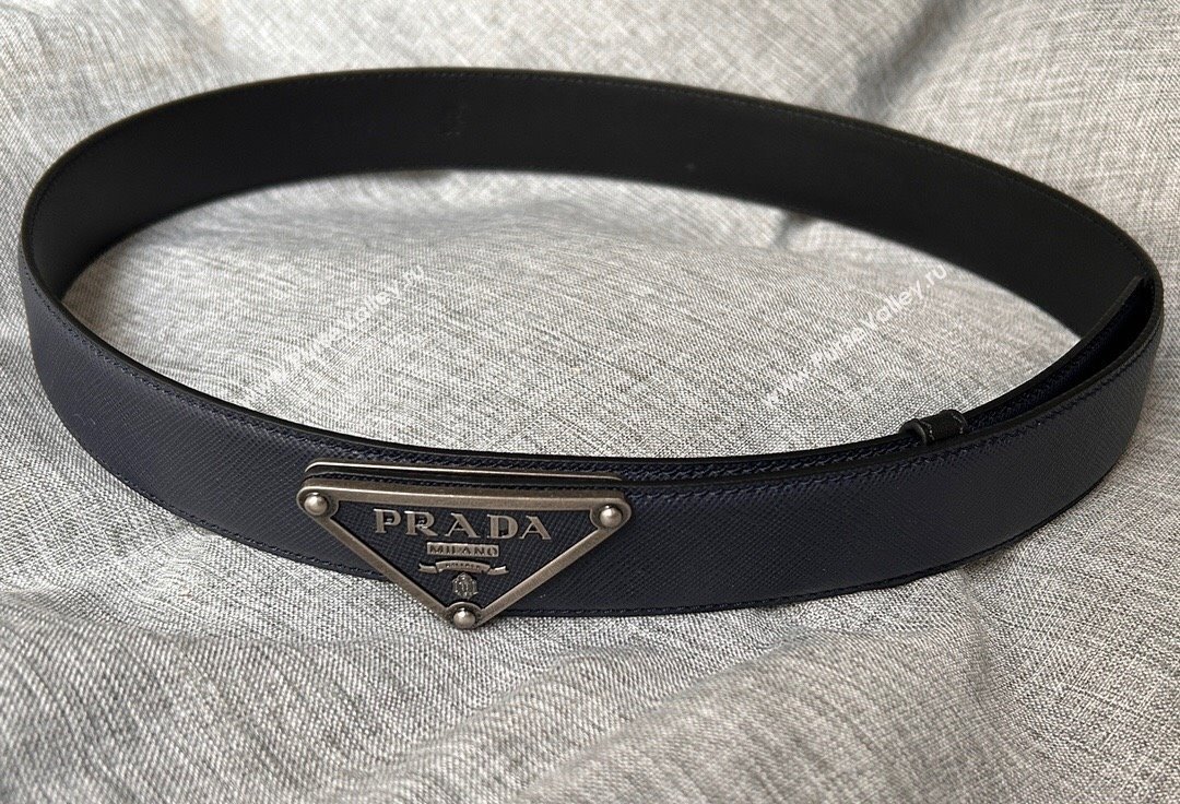 Prada Width 3.4cm Saffiano leather belt 240102 16 (99belt-231228p16)