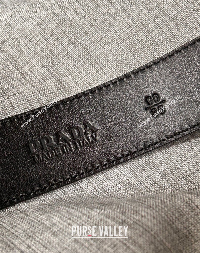 Prada Width 3.4cm Saffiano leather belt 240102 16 (99belt-231228p16)