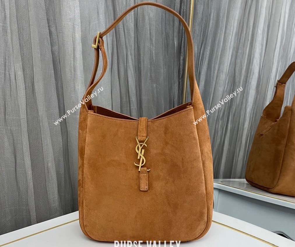 Saint Laurent le 5 à 7 supple small Bag in Suede 713938 Brown (nana-24011054)