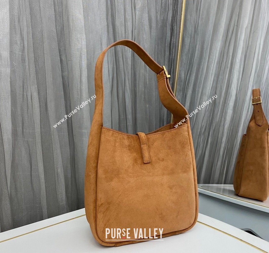 Saint Laurent le 5 à 7 supple small Bag in Suede 713938 Brown (nana-24011054)