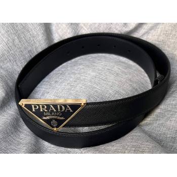 Prada Width 3cm Saffiano leather belt 240102 14 (99belt-231228p14)