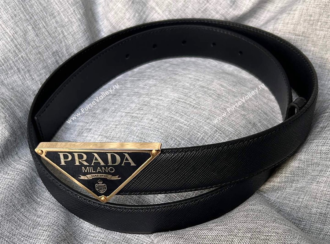 Prada Width 3cm Saffiano leather belt 240102 14 (99belt-231228p14)