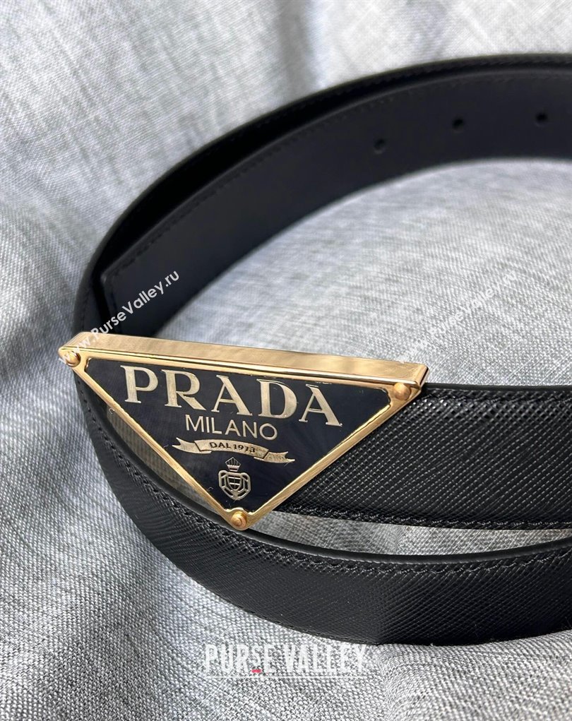 Prada Width 3cm Saffiano leather belt 240102 14 (99belt-231228p14)