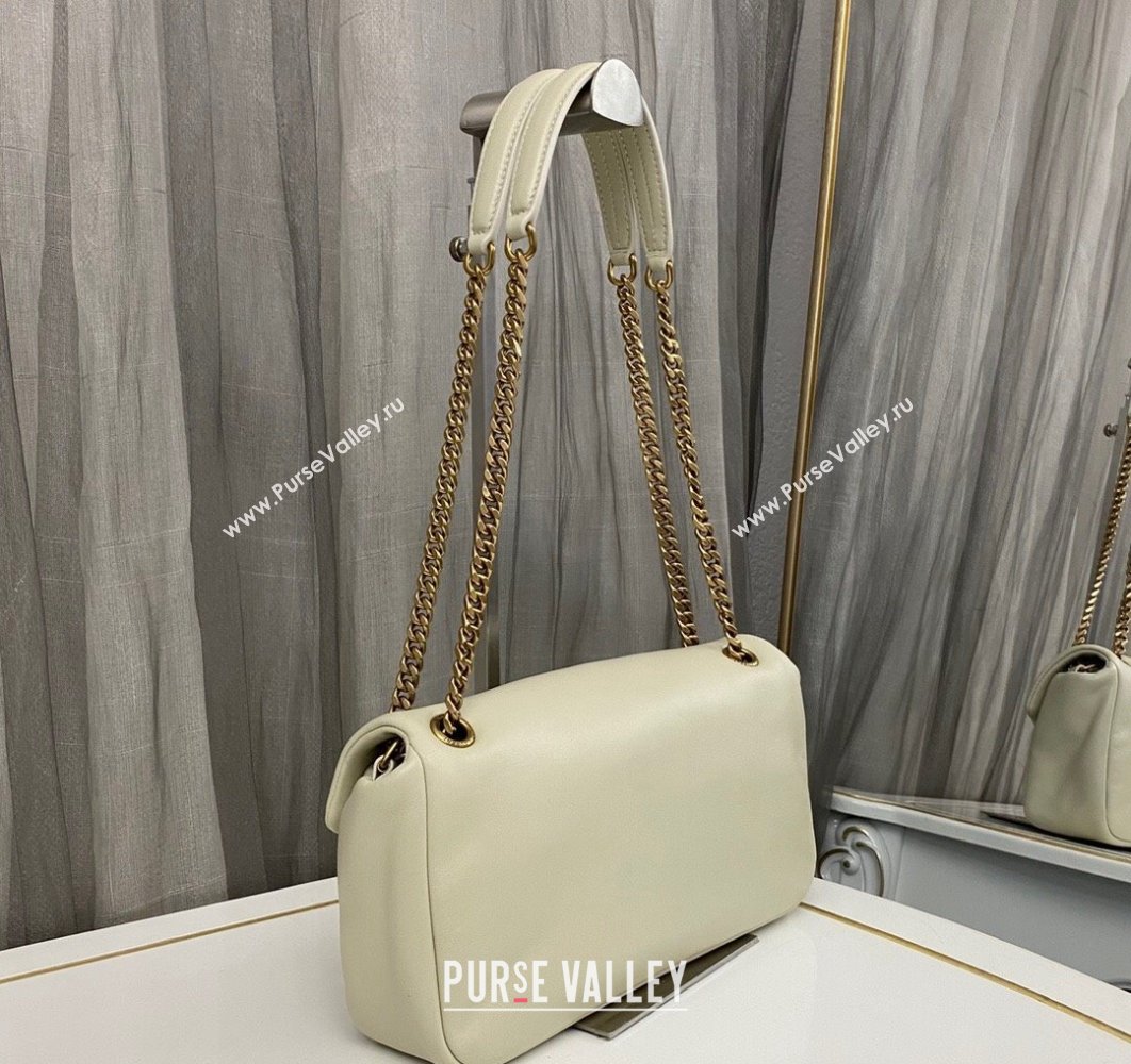 Saint Laurent calypso Bag in plunged lambskin 734153 Vintage White (nana-24011065)