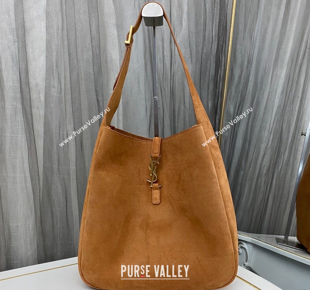 Saint Laurent le 5 à 7 supple Large Bag in Suede 753837 Brown (nana-24011058)