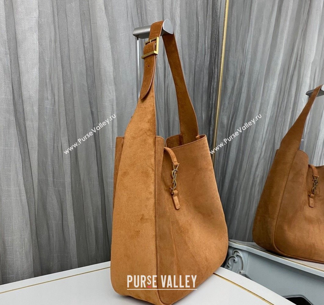 Saint Laurent le 5 à 7 supple Large Bag in Suede 753837 Brown (nana-24011058)