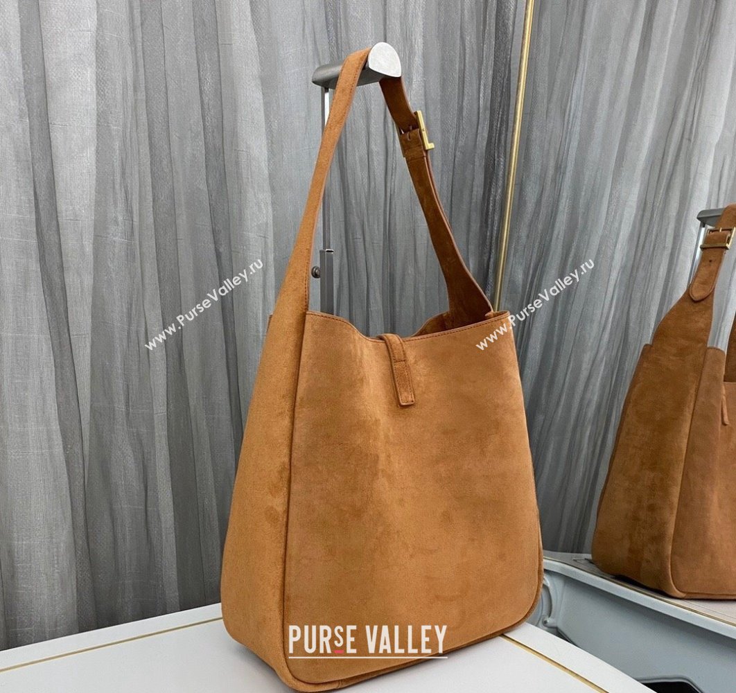 Saint Laurent le 5 à 7 supple Large Bag in Suede 753837 Brown (nana-24011058)