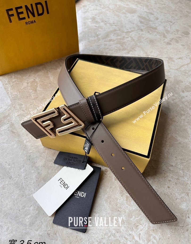 Fendi Width 3.5cm Faster leather Reversible Belt 01 (99belt-231228f41)