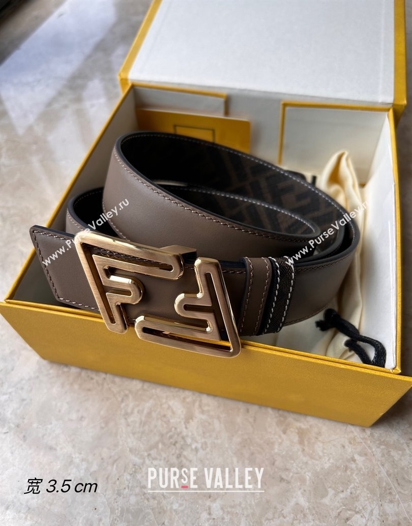 Fendi Width 3.5cm Faster leather Reversible Belt 01 (99belt-231228f41)