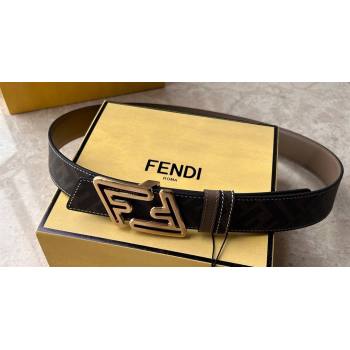 Fendi Width 3.5cm Faster leather Reversible Belt 01 (99belt-231228f41)