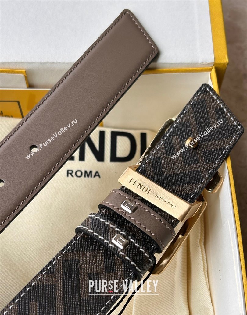 Fendi Width 3.5cm Faster leather Reversible Belt 01 (99belt-231228f41)