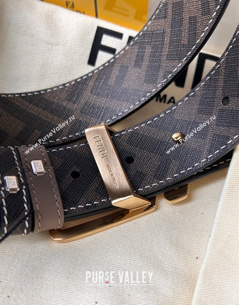 Fendi Width 3.5cm Faster leather Reversible Belt 01 (99belt-231228f41)