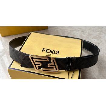Fendi Width 3.5cm Faster leather Reversible Belt 02 (99belt-231228f42)
