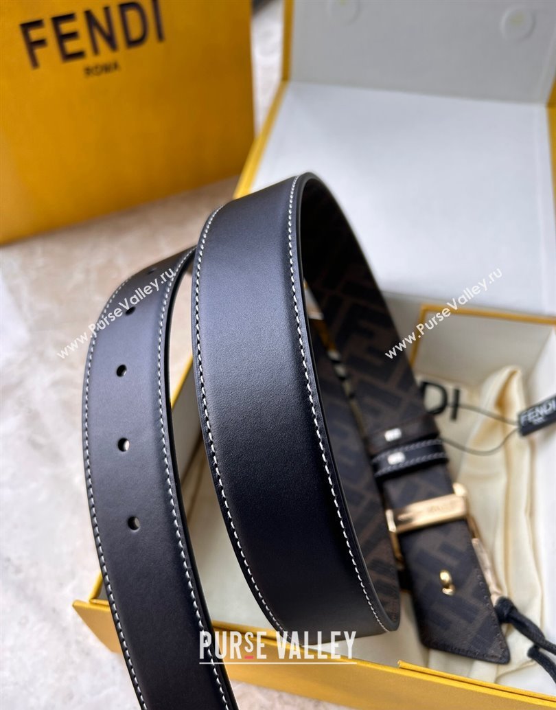 Fendi Width 3.5cm Faster leather Reversible Belt 02 (99belt-231228f42)