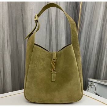 Saint Laurent le 5 à 7 supple small Bag in Suede 713938 Green (nana-24011055)