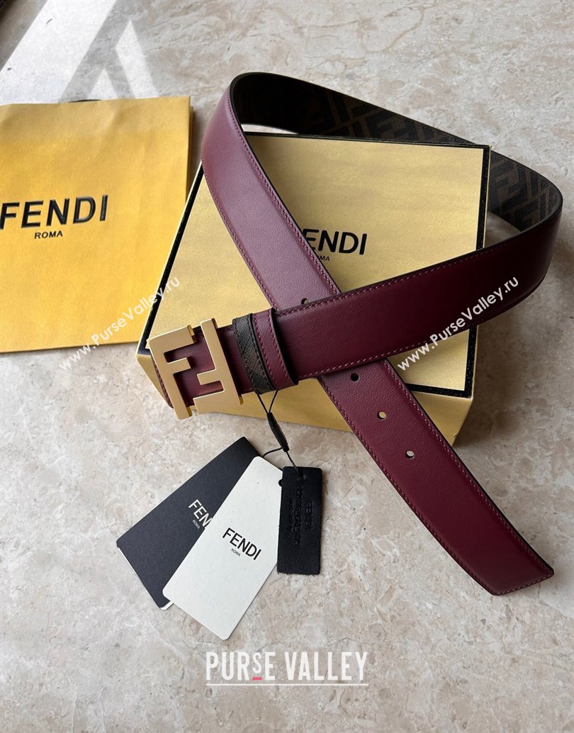 Fendi Width 4cm Squared FF leather Reversible belt 02 (99belt-231228f32)