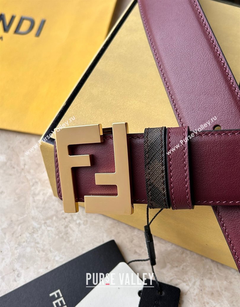 Fendi Width 4cm Squared FF leather Reversible belt 02 (99belt-231228f32)