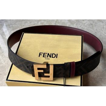 Fendi Width 4cm Squared FF leather Reversible belt 02 (99belt-231228f32)