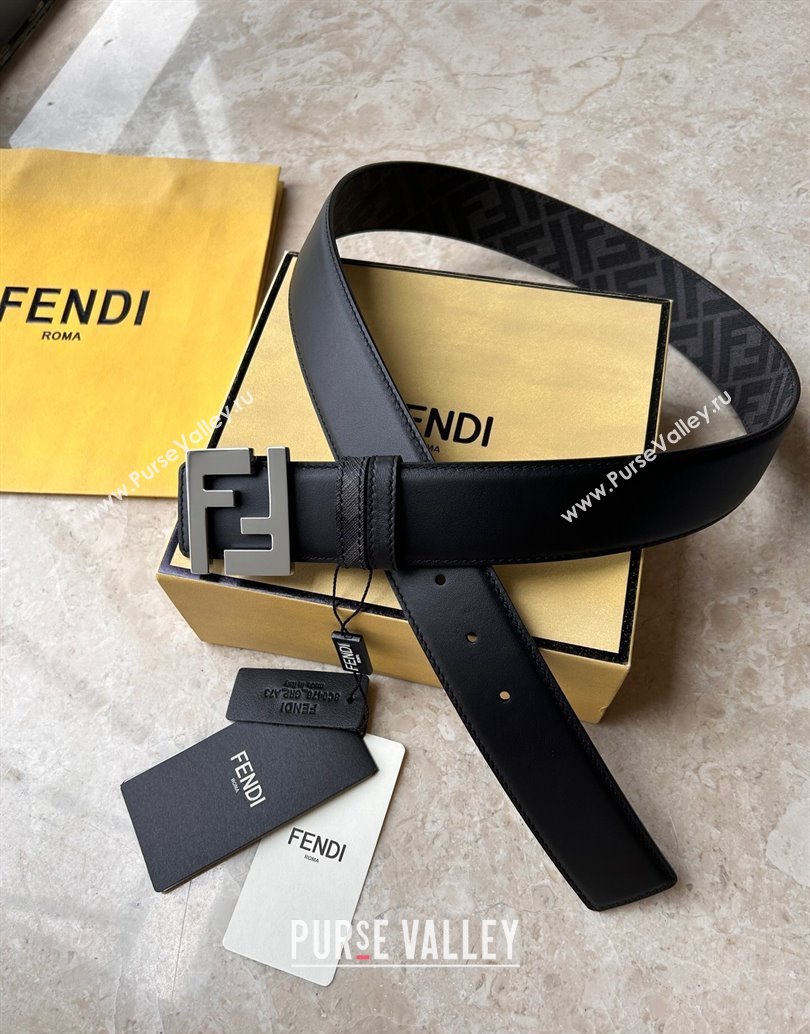 Fendi Width 4cm Squared FF leather Reversible belt 04 (99belt-231228f34)