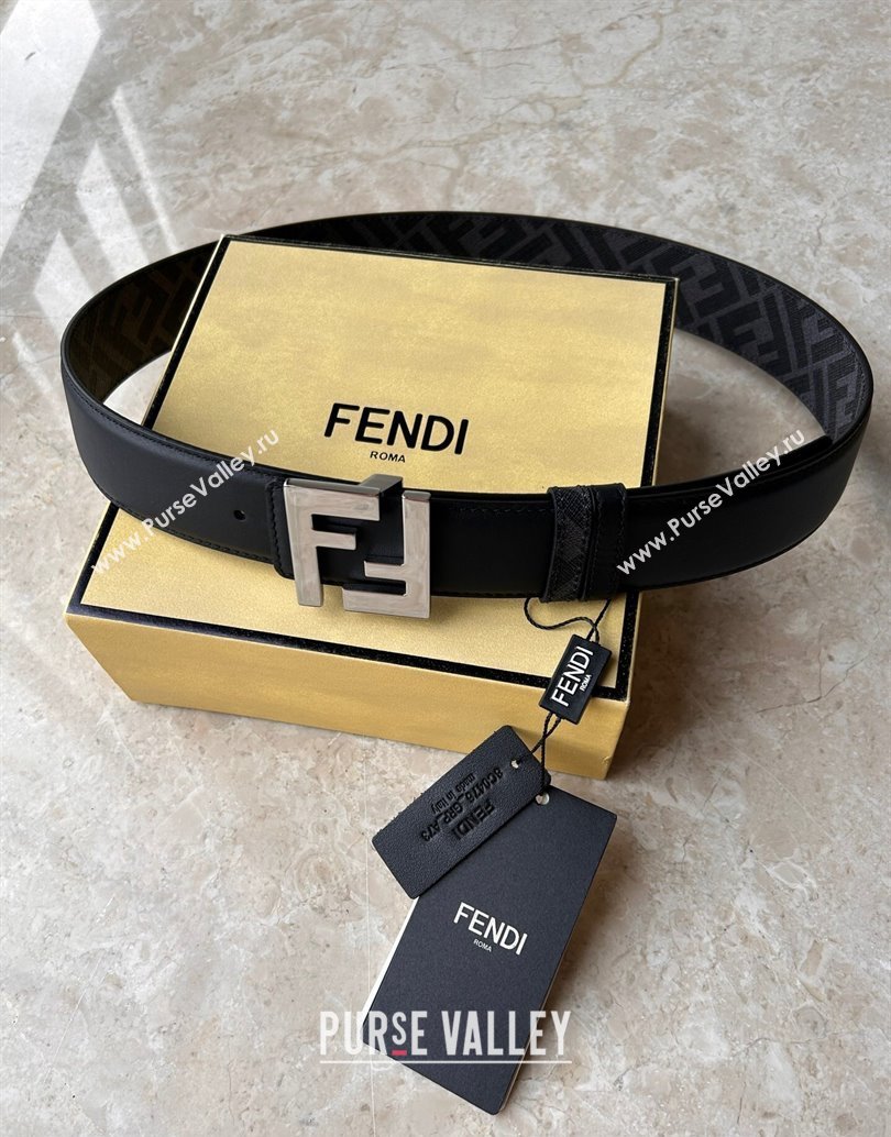 Fendi Width 4cm Squared FF leather Reversible belt 04 (99belt-231228f34)