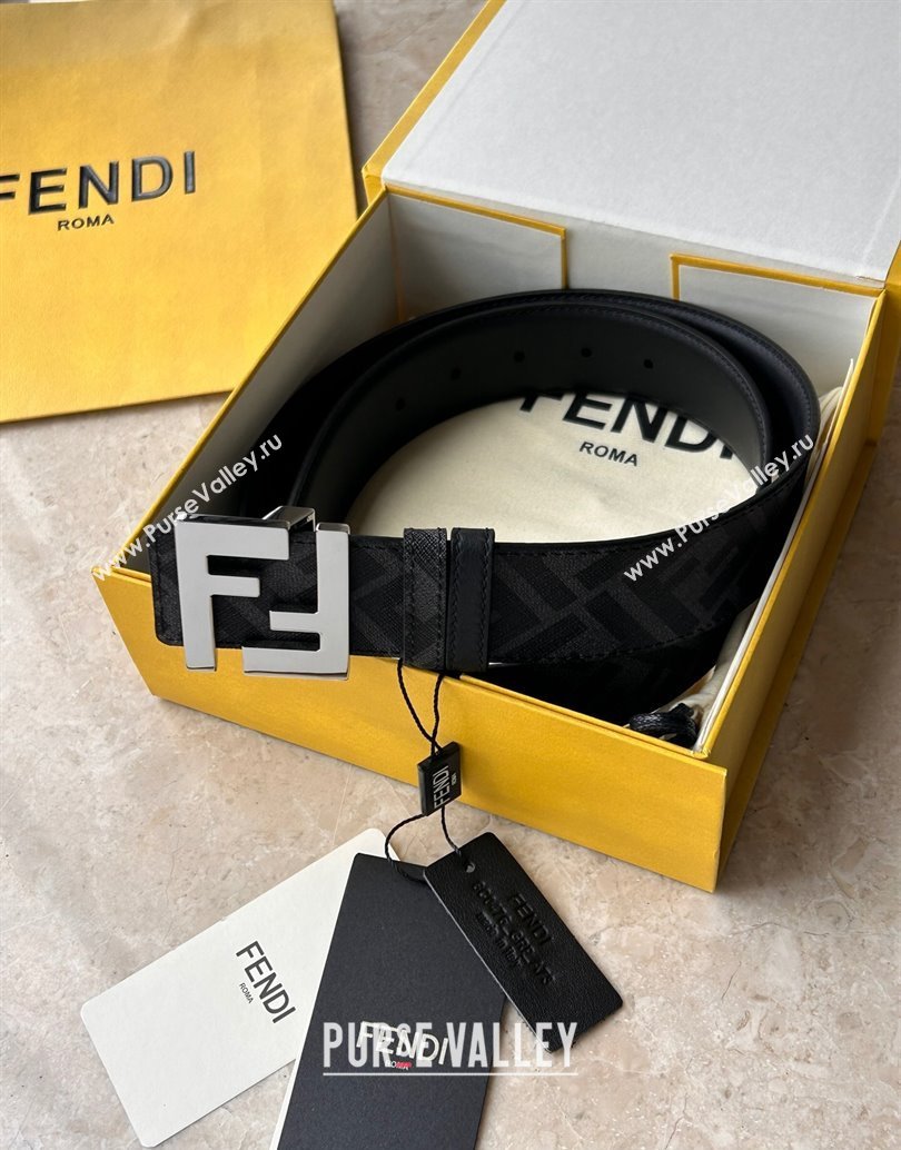 Fendi Width 4cm Squared FF leather Reversible belt 04 (99belt-231228f34)