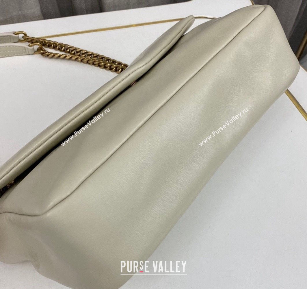 Saint Laurent calypso Bag in plunged lambskin 734153 Vintage White (nana-24011065)