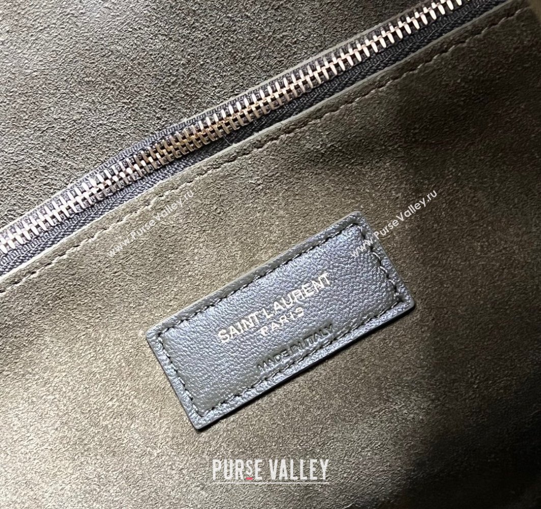 Saint Laurent le 5 à 7 supple Large Bag in Suede 753837 Green (nana-24011059)