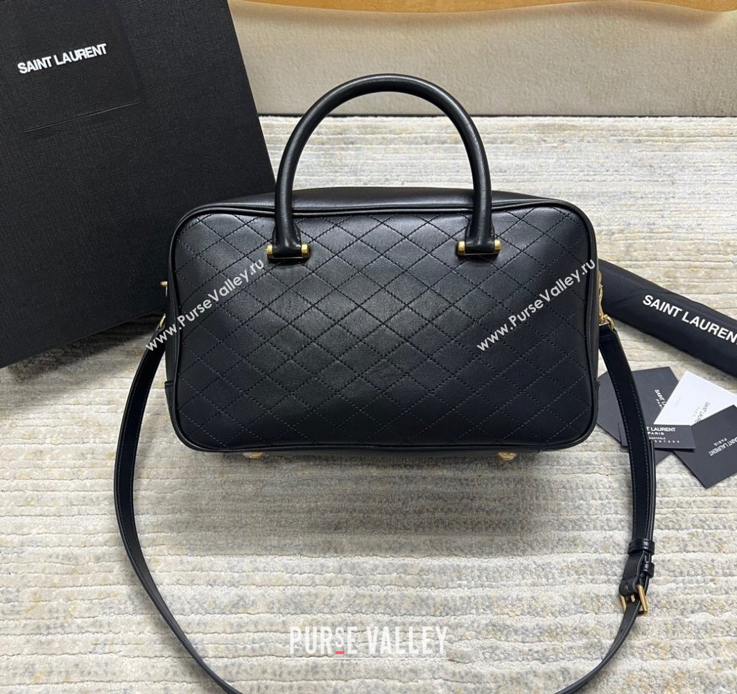 Saint Laurent lyia duffle Bag in quilted lambskin 766785 Black (nana-24011069)