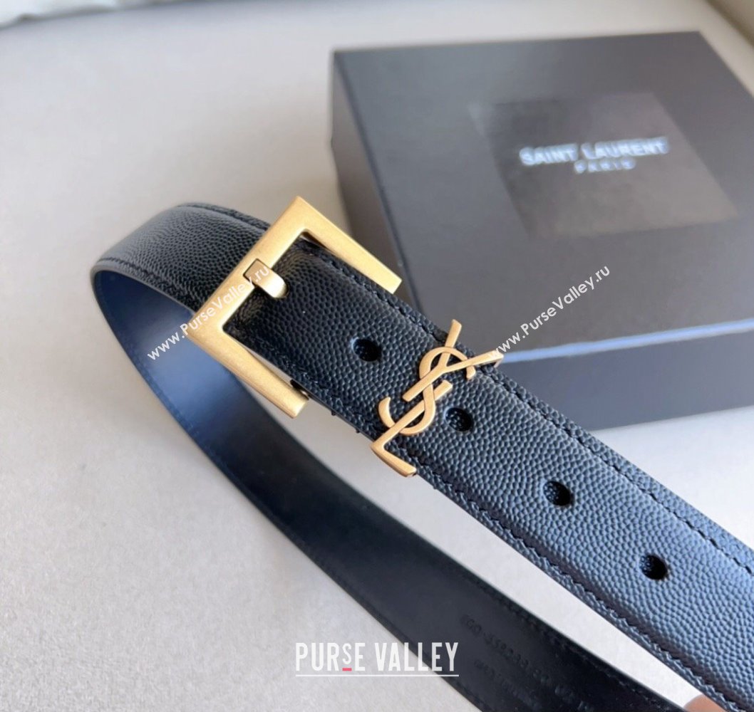 Saint Laurent Width 3cm cassandre belt with square buckle 634440 01 (99belt-231228y01)