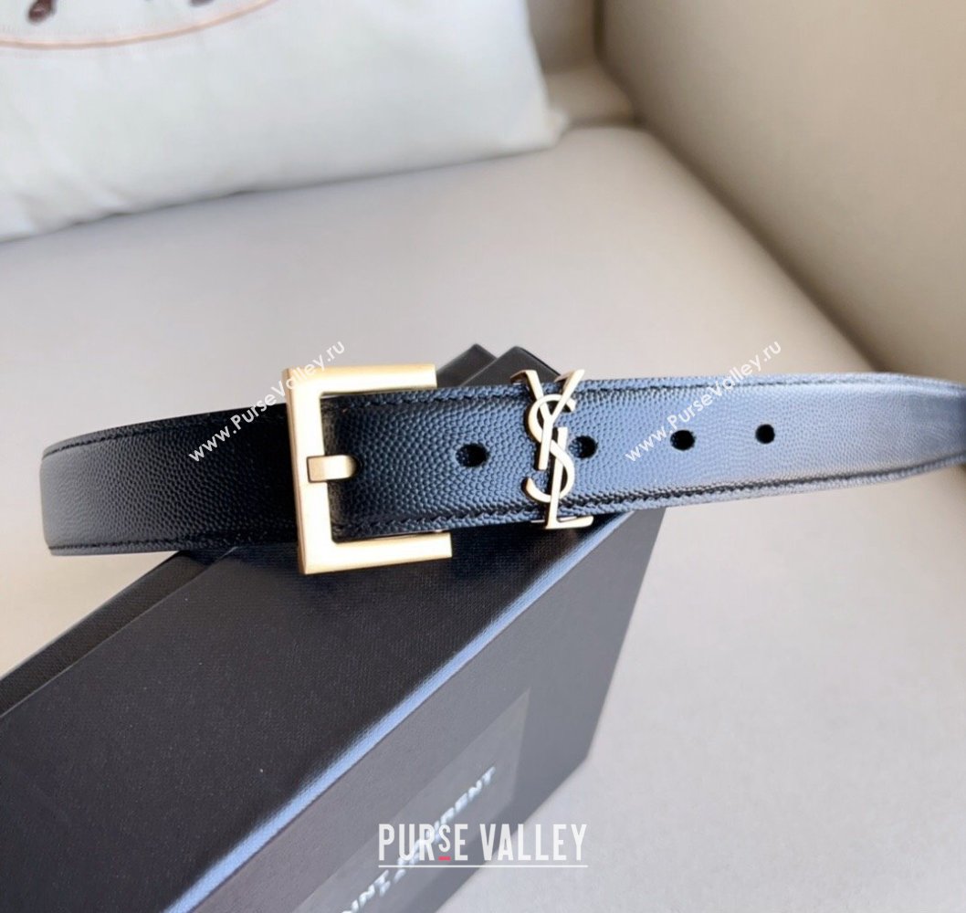 Saint Laurent Width 3cm cassandre belt with square buckle 634440 01 (99belt-231228y01)