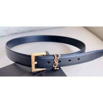 Saint Laurent Width 3cm cassandre belt with square buckle 634440 01 (99belt-231228y01)