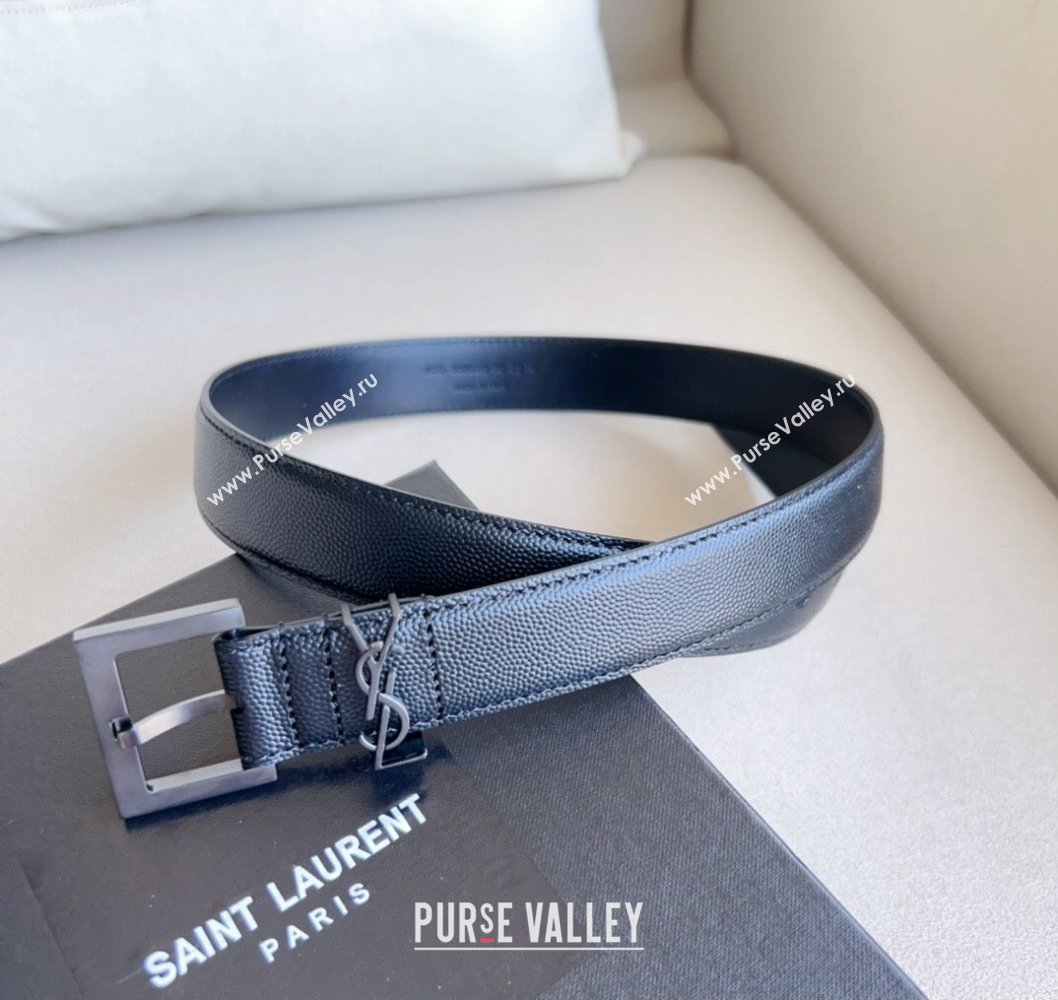 Saint Laurent Width 3cm cassandre belt with square buckle 634440 02 (99belt-231228y02)
