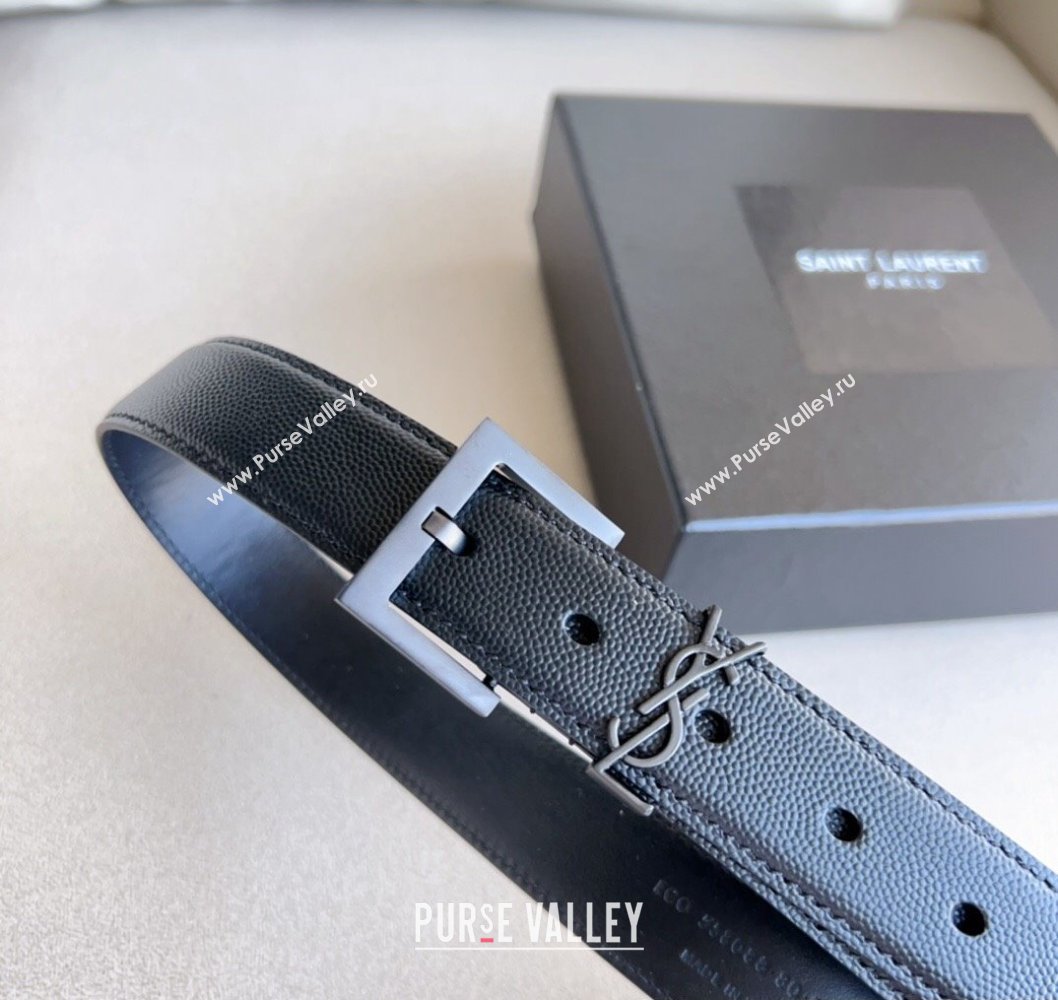 Saint Laurent Width 3cm cassandre belt with square buckle 634440 02 (99belt-231228y02)