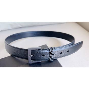 Saint Laurent Width 3cm cassandre belt with square buckle 634440 02 (99belt-231228y02)