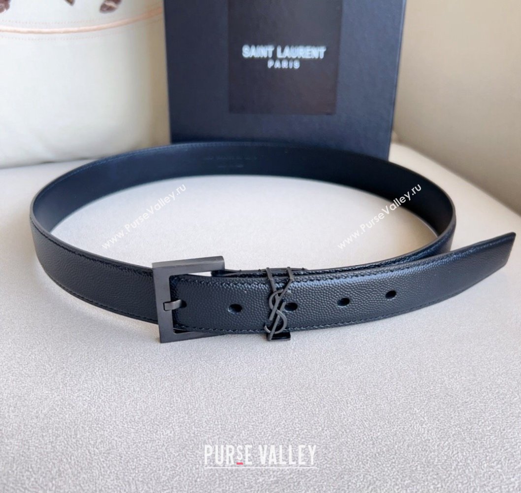 Saint Laurent Width 3cm cassandre belt with square buckle 634440 02 (99belt-231228y02)