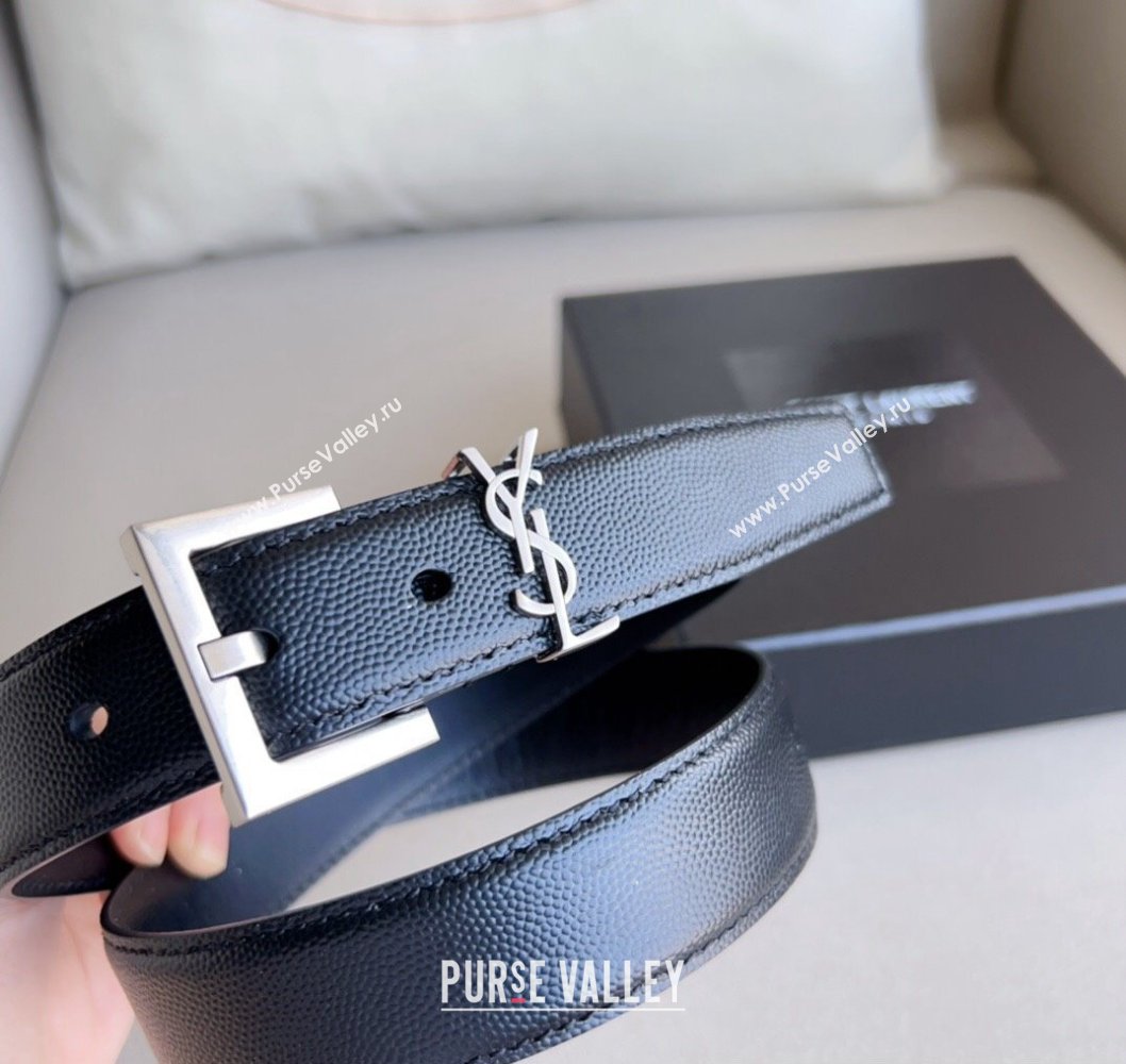 Saint Laurent Width 3cm cassandre belt with square buckle 634440 03 (99belt-231228y03)