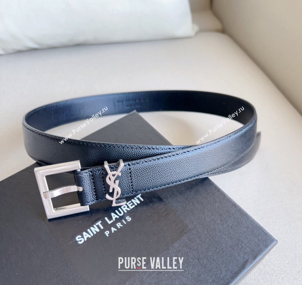 Saint Laurent Width 3cm cassandre belt with square buckle 634440 03 (99belt-231228y03)